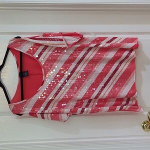 NWT Sequin cold shoulder top